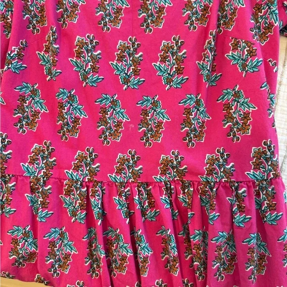 J. Crew Fuchsia Floral Tiered Midi Dress size 0 - Picture 5 of 5